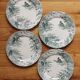 4 assiettes à dessert en terre de fer modèle "Neige" U&C Sarreguemines fin XIXe début XXe siècle