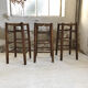 Set de 3 tabourets en paille hauts