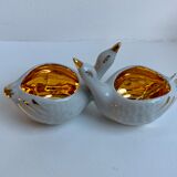 Ceramic pepper shaker in the shape of swans 60s