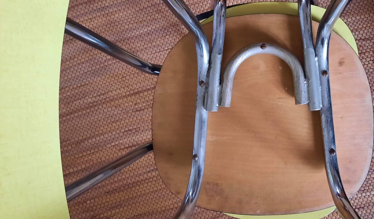 Set of yellow formica chairs