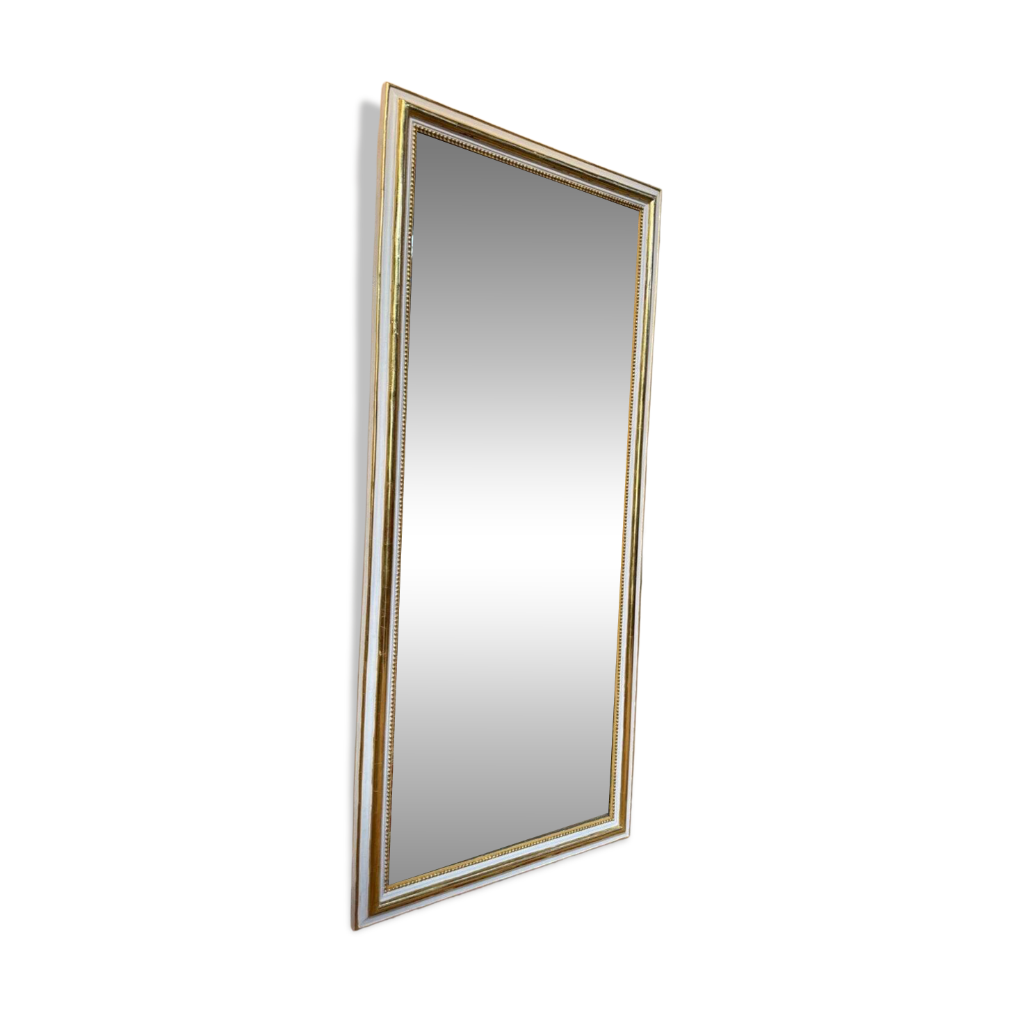 Mirror of the in-between – Louis XVI style – White lacquered and gilded with gold leaf