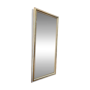 Miroir d'entre-deux – Style Louis XVI – Laqué blanc et doré à la feuille d'