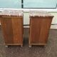 Set of 2 1950 Wood and Marble Bedside Tables