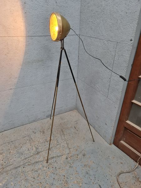 Former Ducellier Paris lighthouse in polished brass on gold tripod and adjustable black