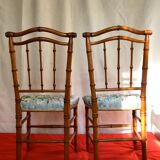 Pair of chairs bamboo collection Napoleon III