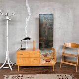 Coiffeuse vintage, en bouleau, table de toilette / meuble d'entrée