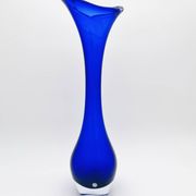 Giant Vase 44cm Bo Borgström Åseda Blue Glass Sweden Label
