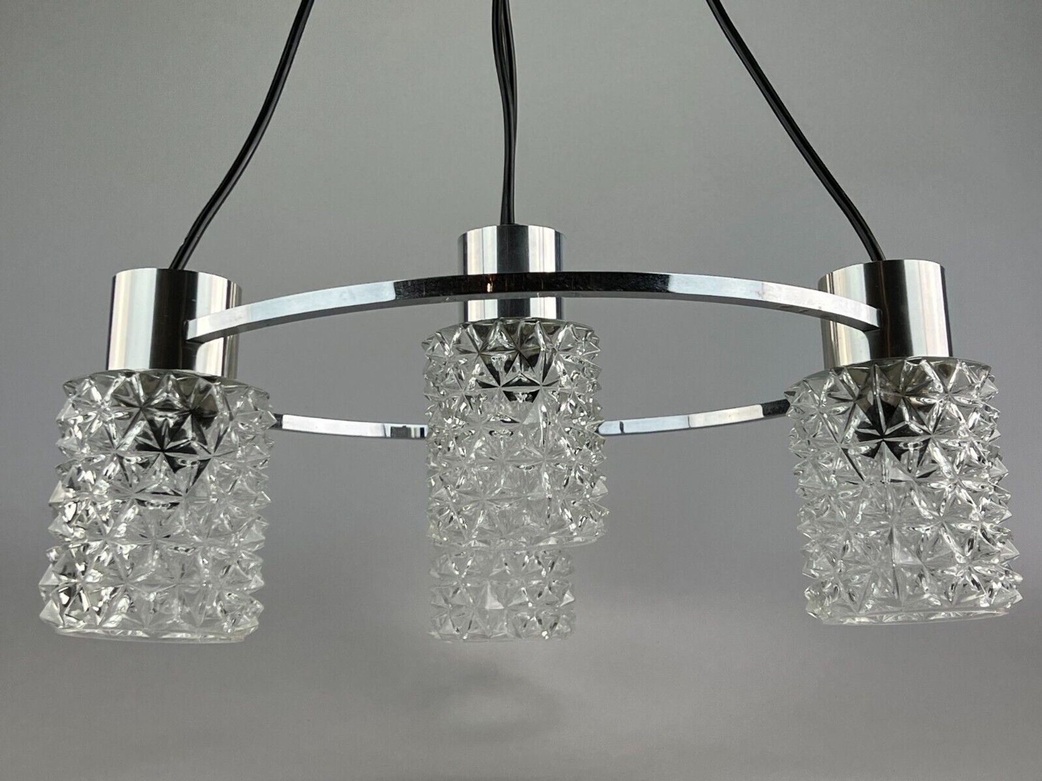 60s 70s lamp fixture ceiling lamp chandelier glass chrome space age