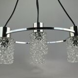 60s 70s lamp fixture ceiling lamp chandelier glass chrome space age