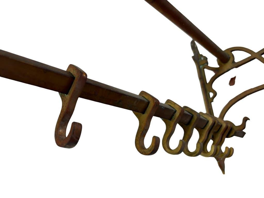 Vintage wall coat rack in copper / hanging coat rack