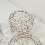 5-branch chandelier in gold and blown glass with gold sequins, 1960