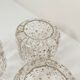 Lustre 5 branches doré et verre soufflé à paillettes dorées 1960