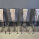 Hand crafted steel and stone dining set, 1970s