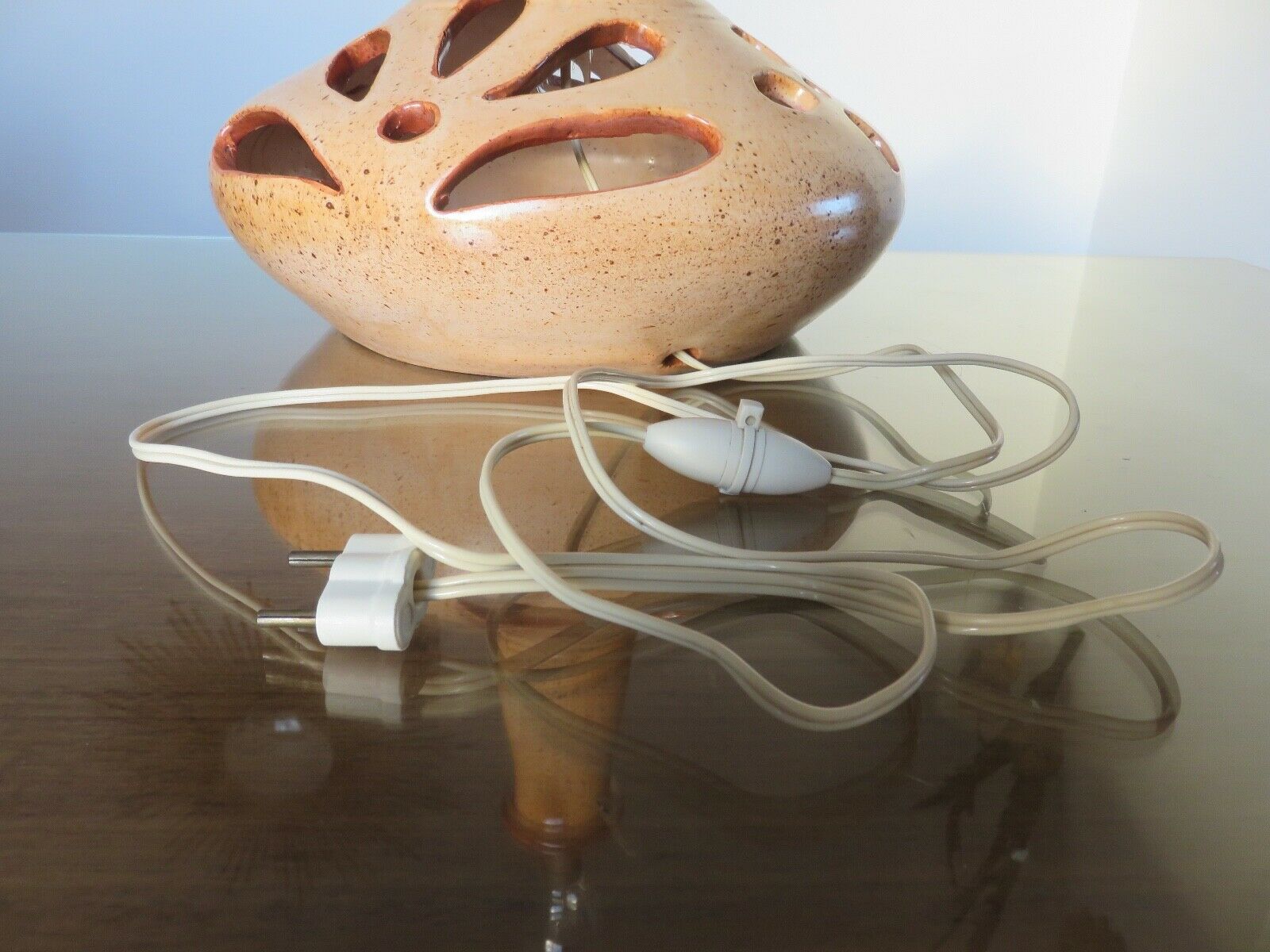 Ceramic lamp foot signed double lighting 50 60 years