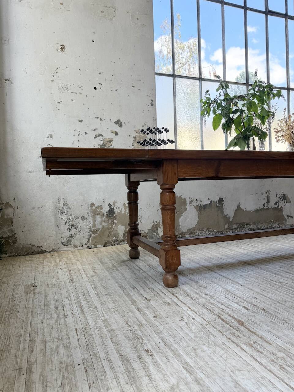Table repas style drapière noyer 2m5/3m5 1900