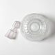 Clear Pressed Glass Floral Patterned Wine Bottle with Stopper / Italy /1930