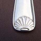 6 silver metal oyster forks shell model