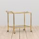 Mid-century italian brass bar cart with portable tray, 1960s