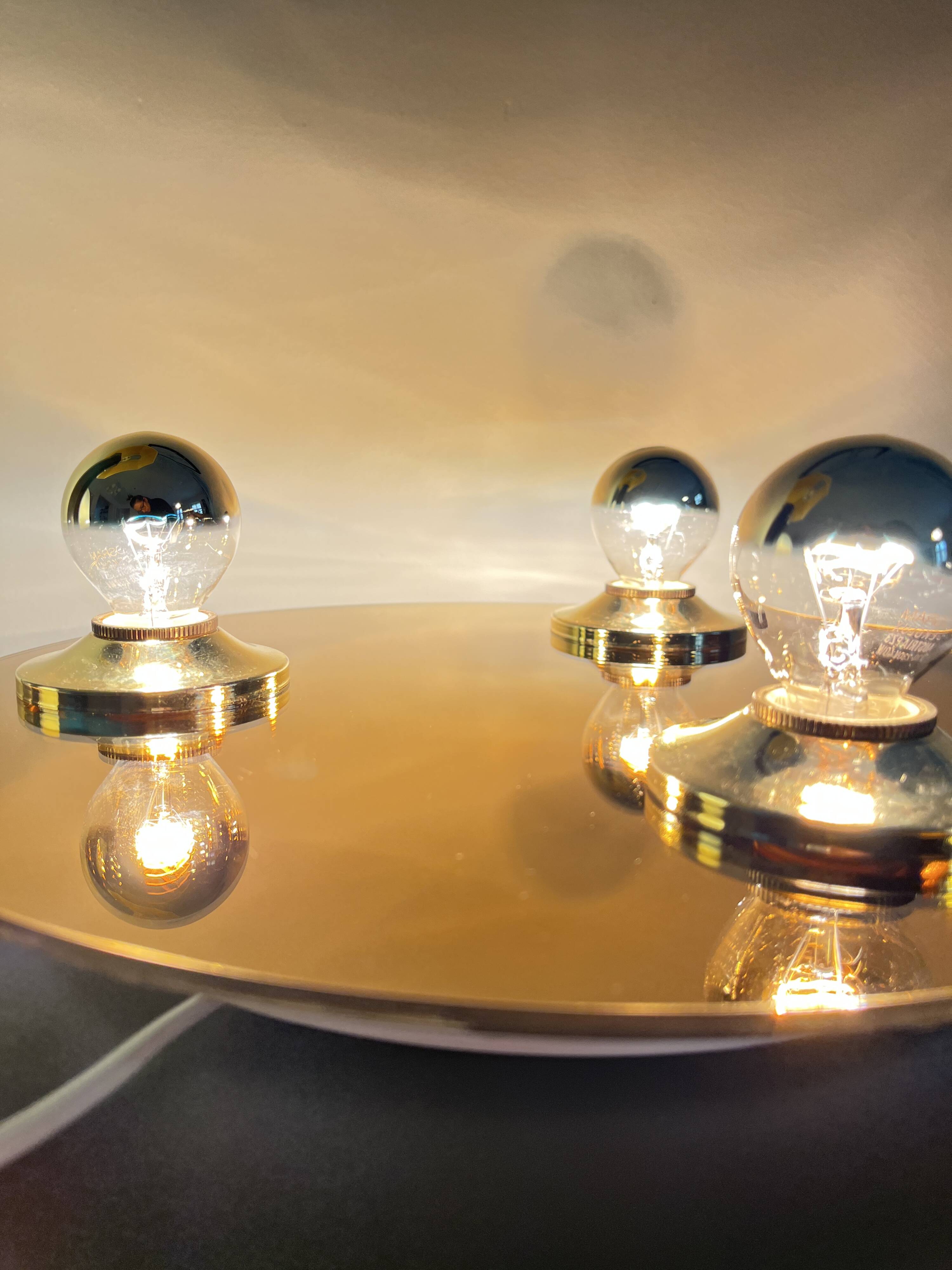 Vintage Pop Art Space Age Bronze mirrored Wall Lamp, Eglo, Germany, 1980s