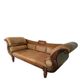 Méridienne cuir style colonial Bali