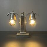 Dutch art deco nickel desk or table lamp, 1930s