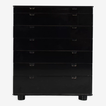1980s Black wooden drawer cabinet by Interlubke, Germany