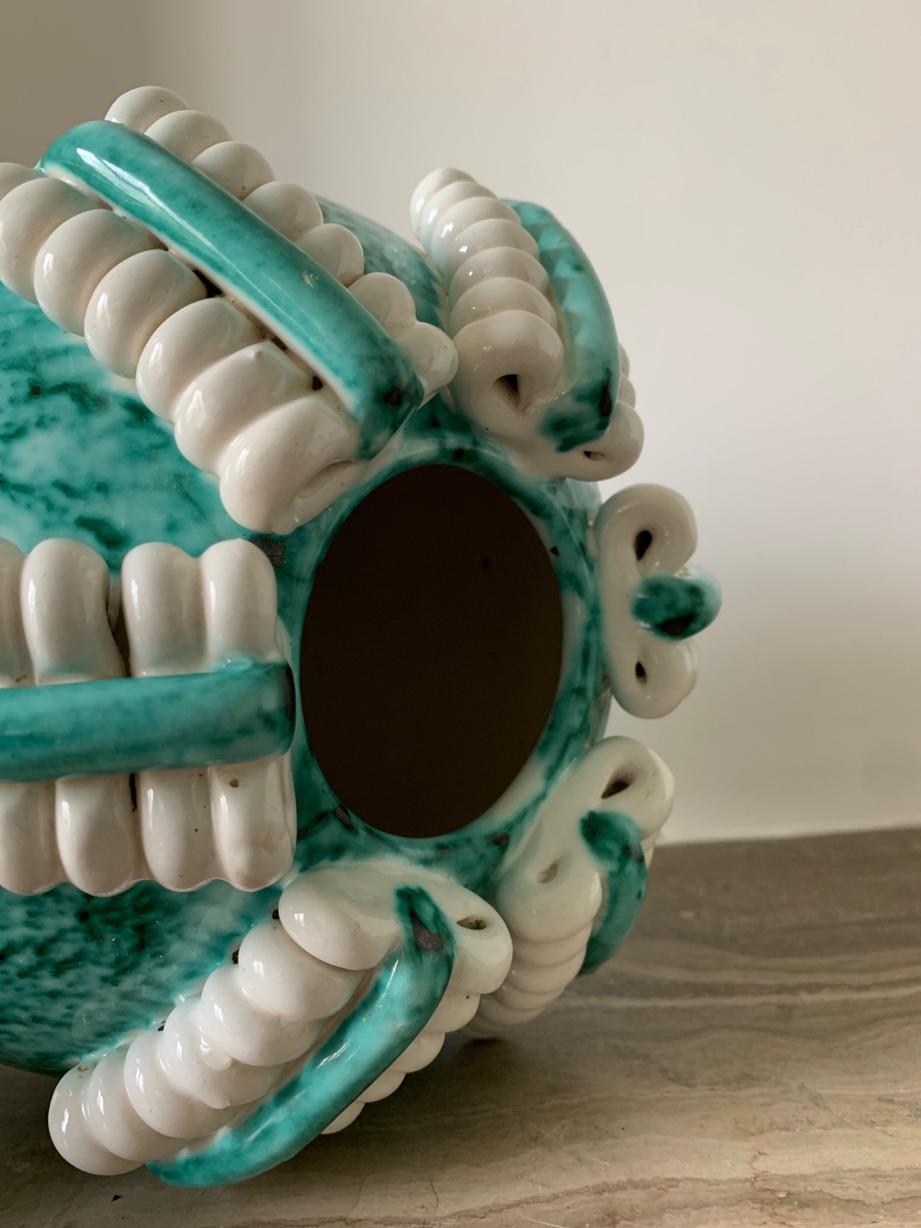 Vase green ball Gustave Asch for Primavera model ball called Sainte Radegonde