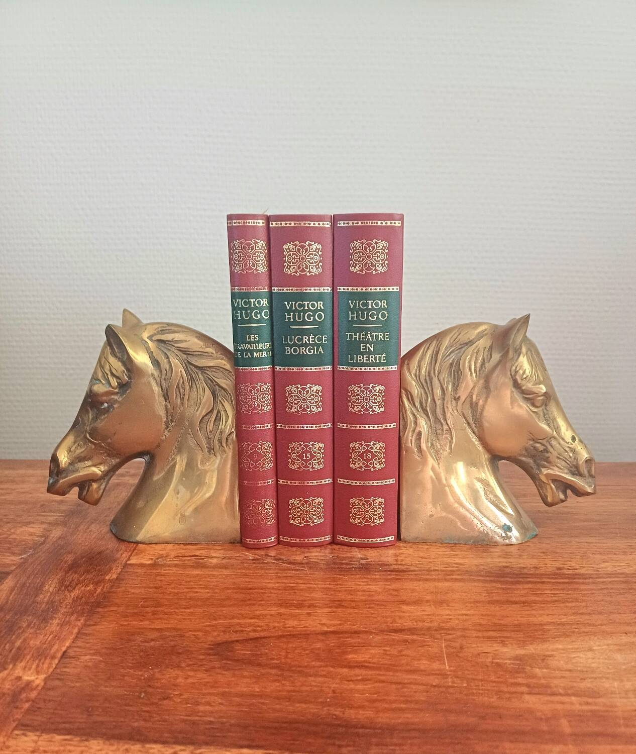 Pair of Vintage Brass Horse Bookends