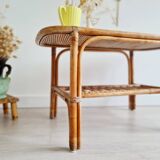 Rattan and bamboo coffee table
