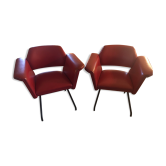 Armchairs by Joseph Andre Motte, Steiner, 1958
