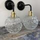 Pair of vintage glass globe wall lights