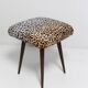 Vintage leopard velvet stool from the 20th century, Europe, 1960s