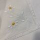 Vintage hand-embroidered napkins with daisies - linen voile - 52x52 cm