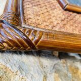 Vintage mirror, bamboo, cane and rattan, circa 1960's