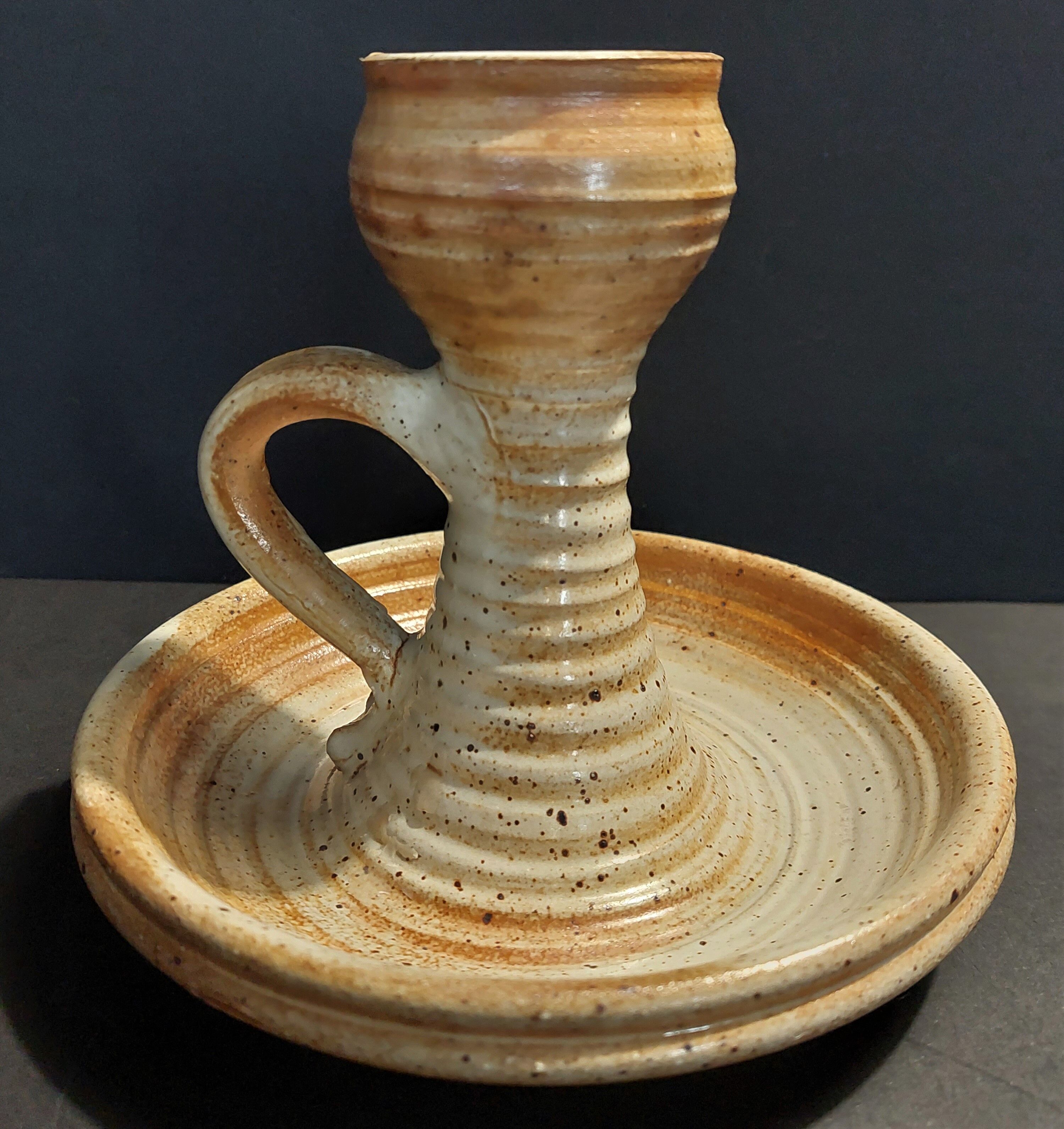 Sandstone hand candle holder signed sandstone of the twentieth century marsh