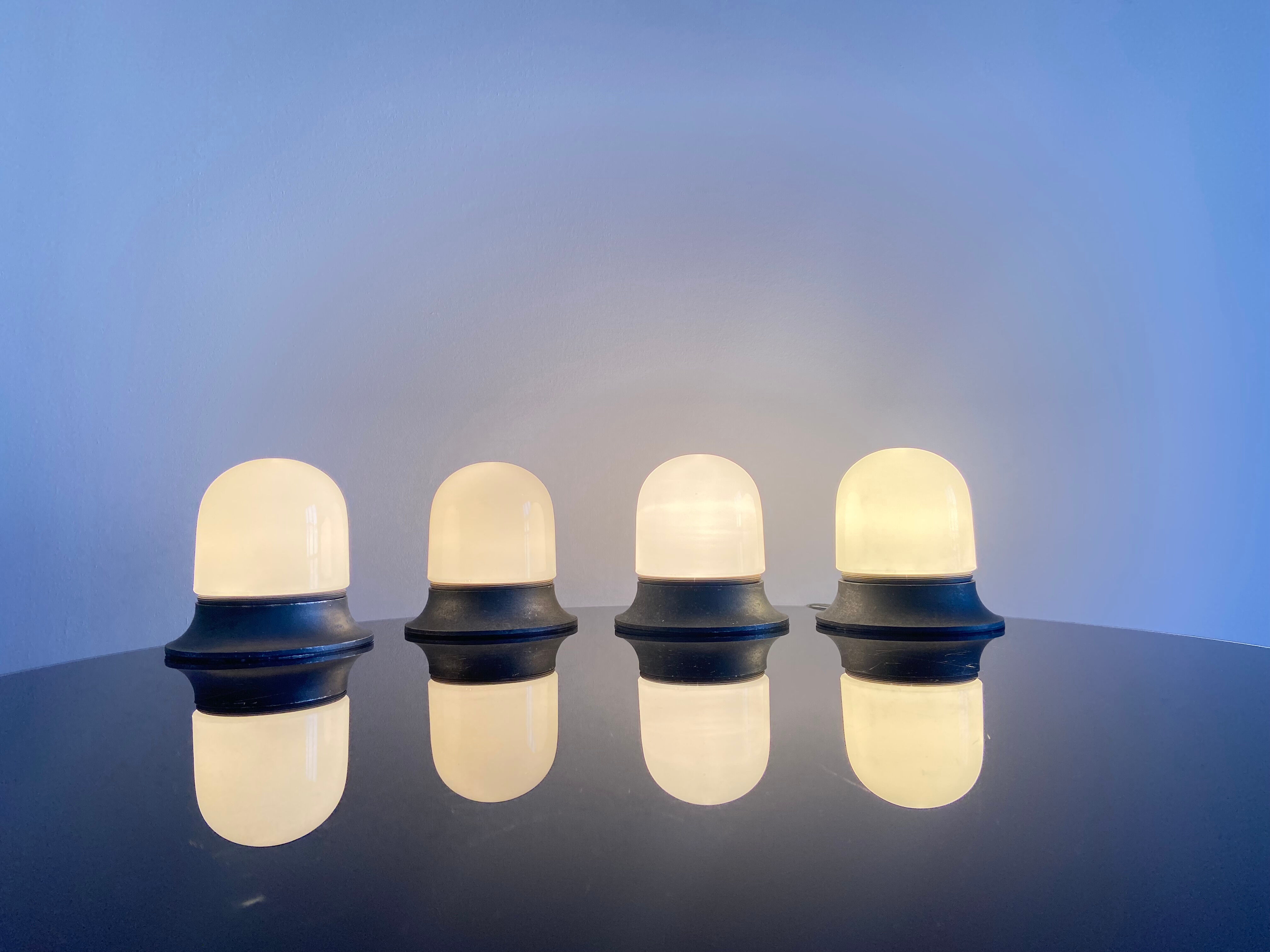 Set of 4 lamps artemide, italy 1970s