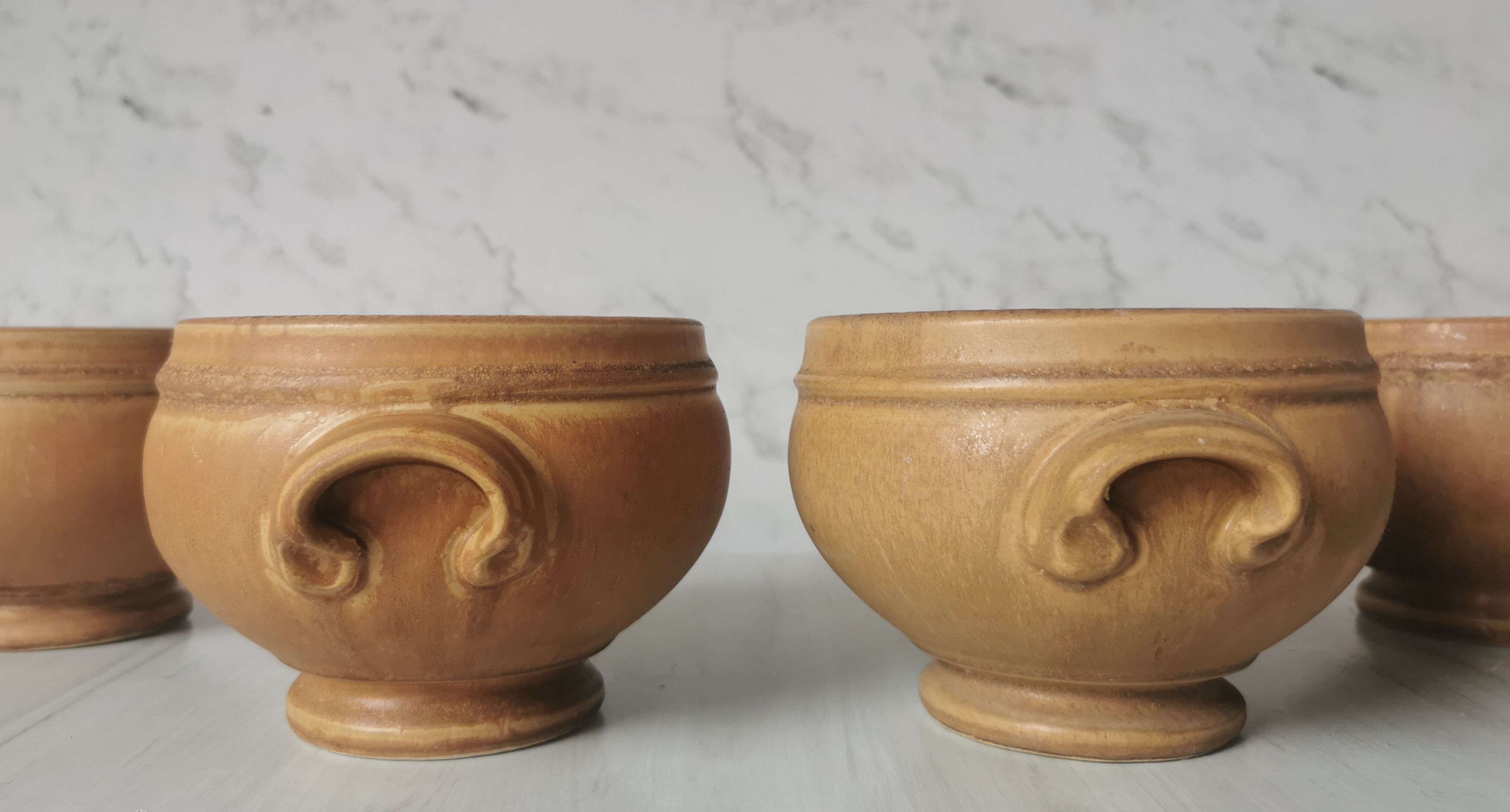 Vintage eared sandstone bowls