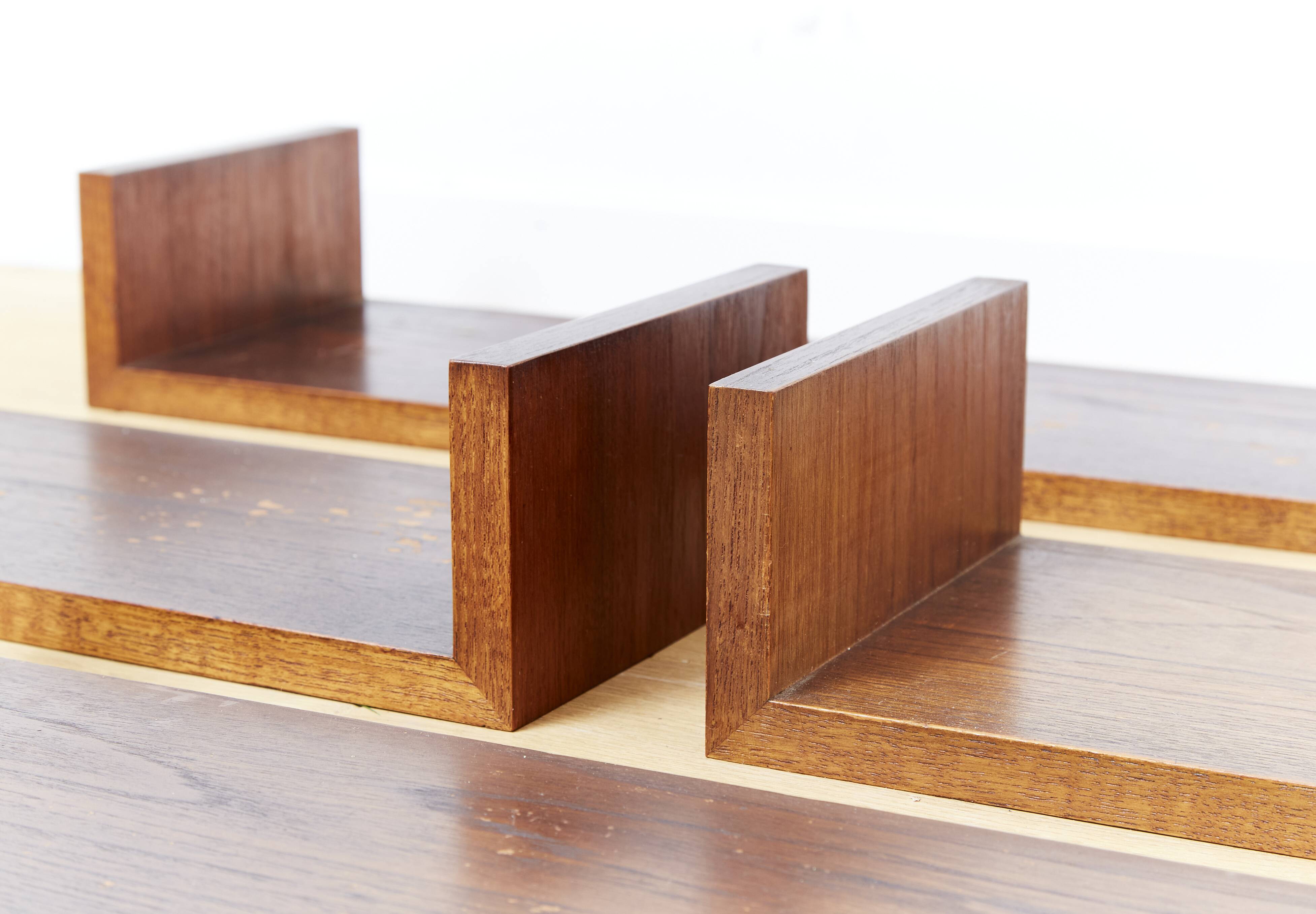 Mid-Century Teak Wandregal I Set of Four