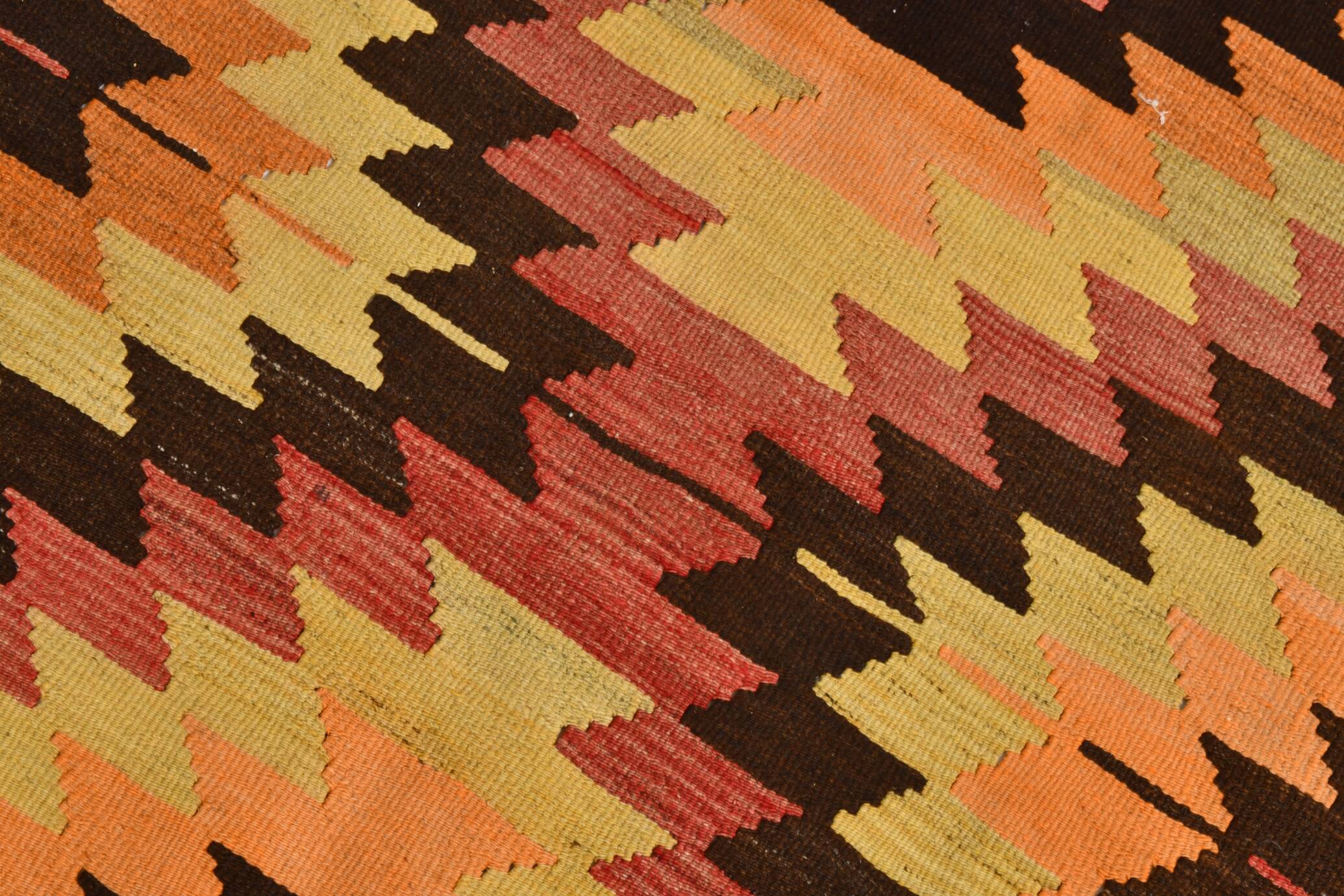 Kilim Turc Vintage en Laine Tissé Main, Tapis Tribal Ancien, 177x291 Cm