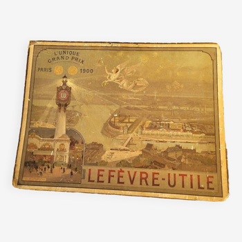 useful lefevre cardboard advertising plate the only grand prize awarded to “lu”