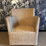 Vintage wicker armchair dlg Loom