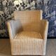 Vintage wicker armchair dlg Loom