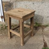 Vintage workshop stool in solid wood – sandblasted