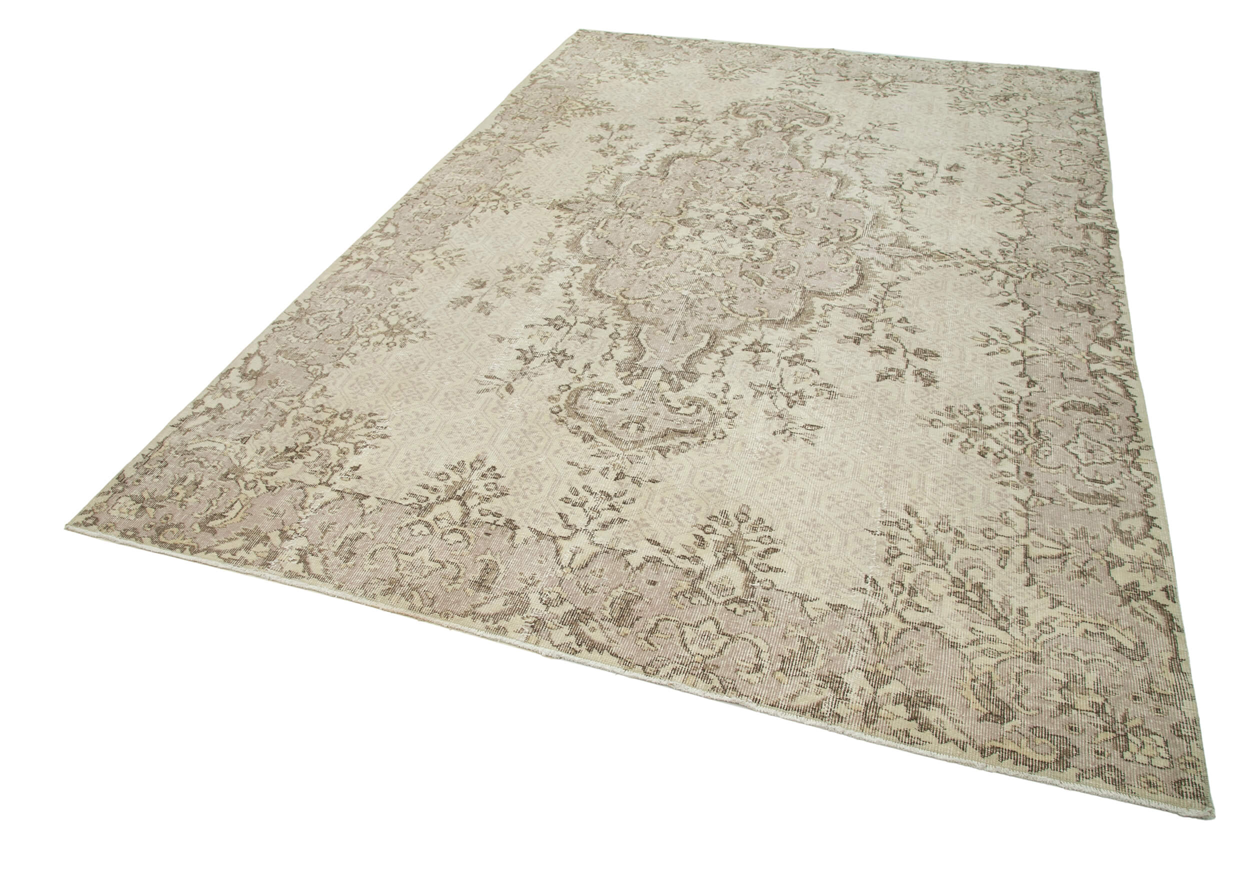 Hand-Knotted Unique Turkish Beige Rug 206 cm x 314 cm