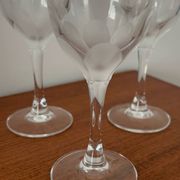 Set of engraved crystal white wine glasses – Elegant vintage glasses