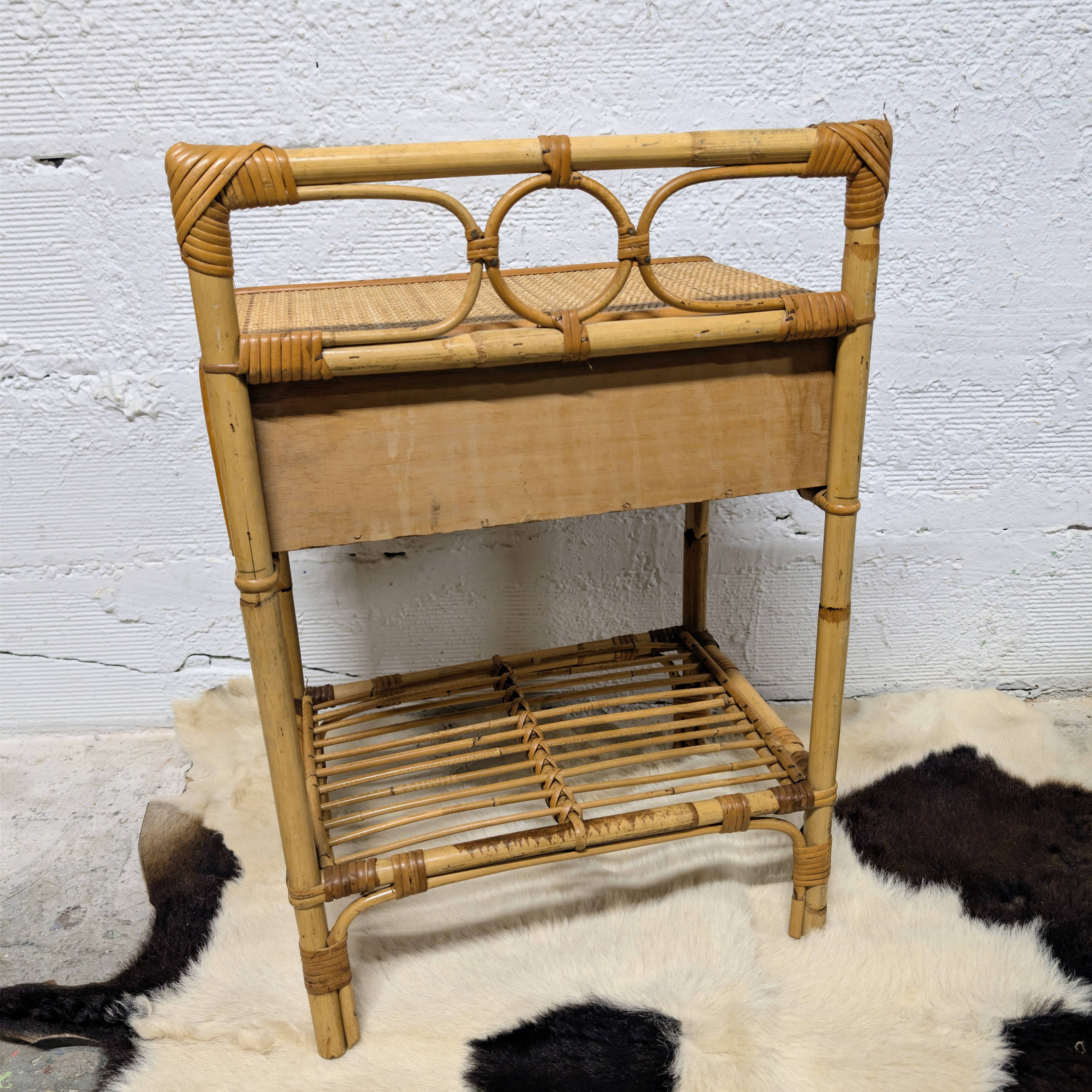 Rattan bedside table