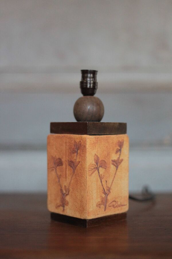 Lampe vintage, pied de lampe vintage, pied de lampe signé Raymonde Leduc