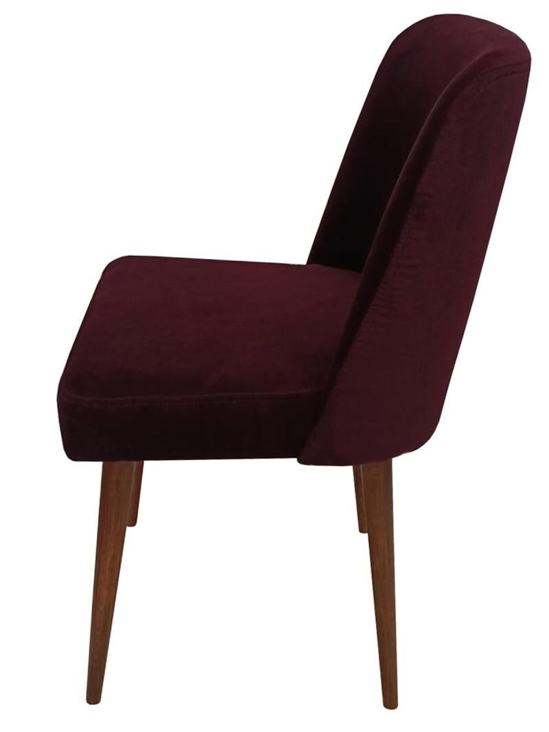 Mid-century shell chair, purple wool velvet Alexander, Dedar, Europe, 1960s.