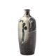 Black bottle vase signed in ceramic, abstract decoration