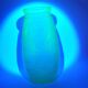 Large art deco vase in uranium-bearing dichroic green glass